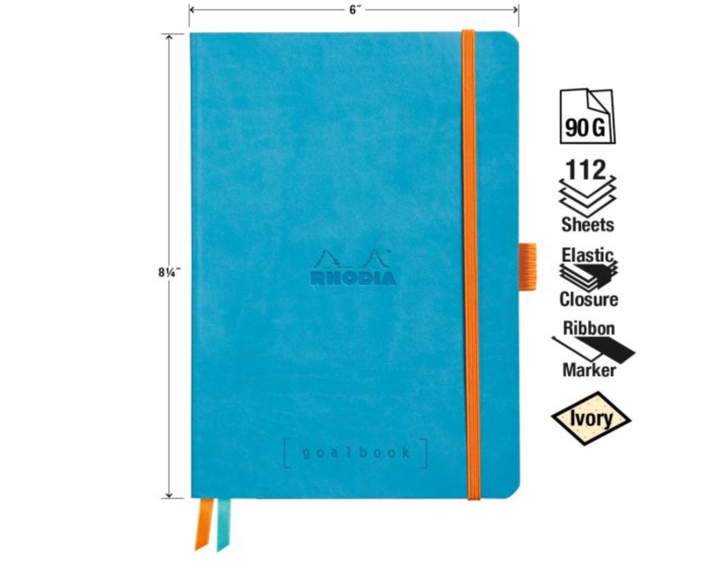 Rhodia Goalbooks Softcover Dot Grid Ivory Paper - Turquoise