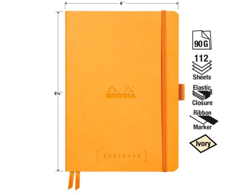 Rhodia Goalbooks Softcover Dot Grid Ivory Paper - Orange