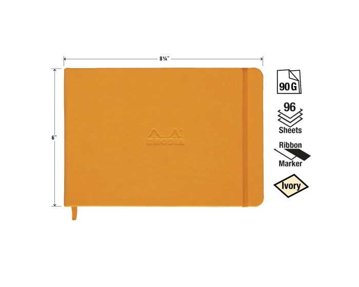 Rhodia Webnotebook "Landscape" Webbies- 6 x 8¼" Orange