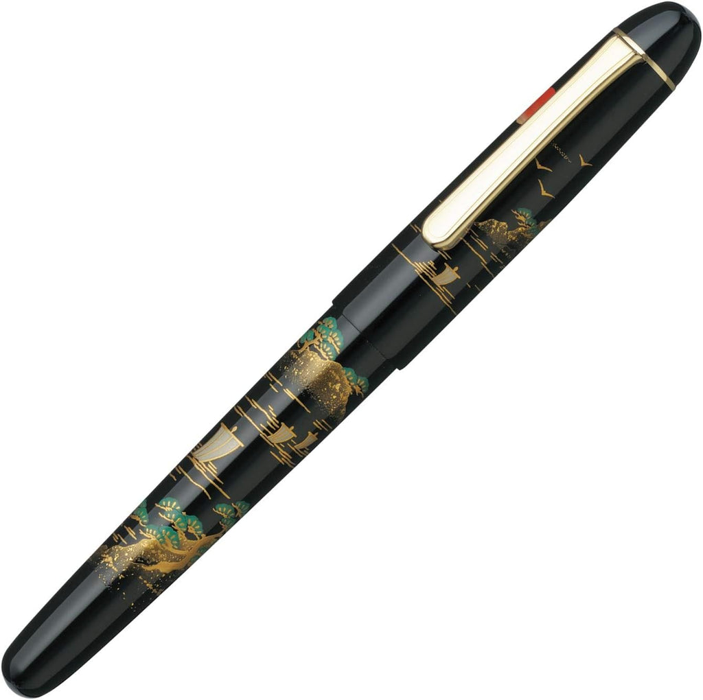 Platinum Fountain Pen  # 3776 Century - Urushi Maki-e - Sansui - 14k Medium