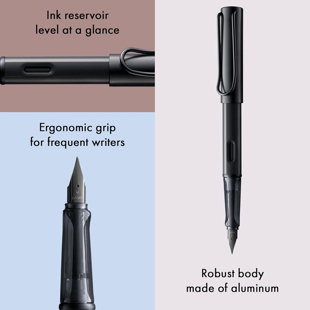 LAMY AL-Star BLACK Fountain pen Cartridge gift Set- Fine and Medium Nib