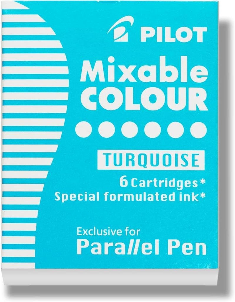 Pilot Parallel Pen Cartridge Refill TURQUOISE 6 in one Pack