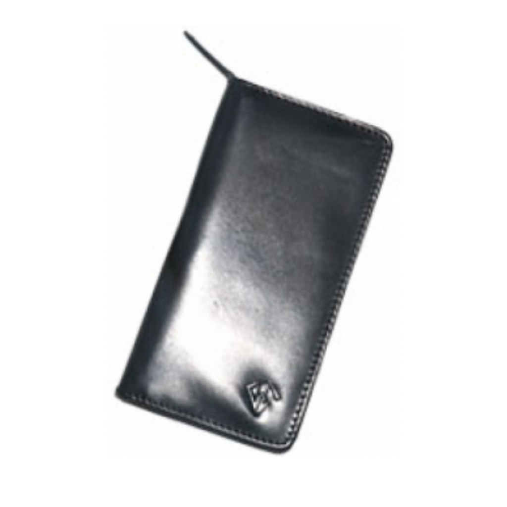 Dee Charles Leather - Midnight Black  2/3 Pen Zipper Case