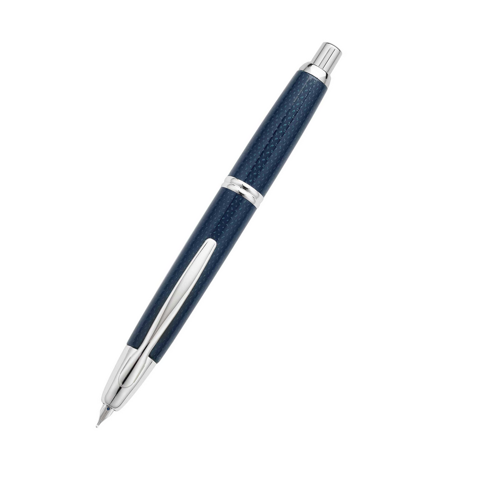 Pilot Vanishing Point Blue Carbonesque Fountain Pen - Medium